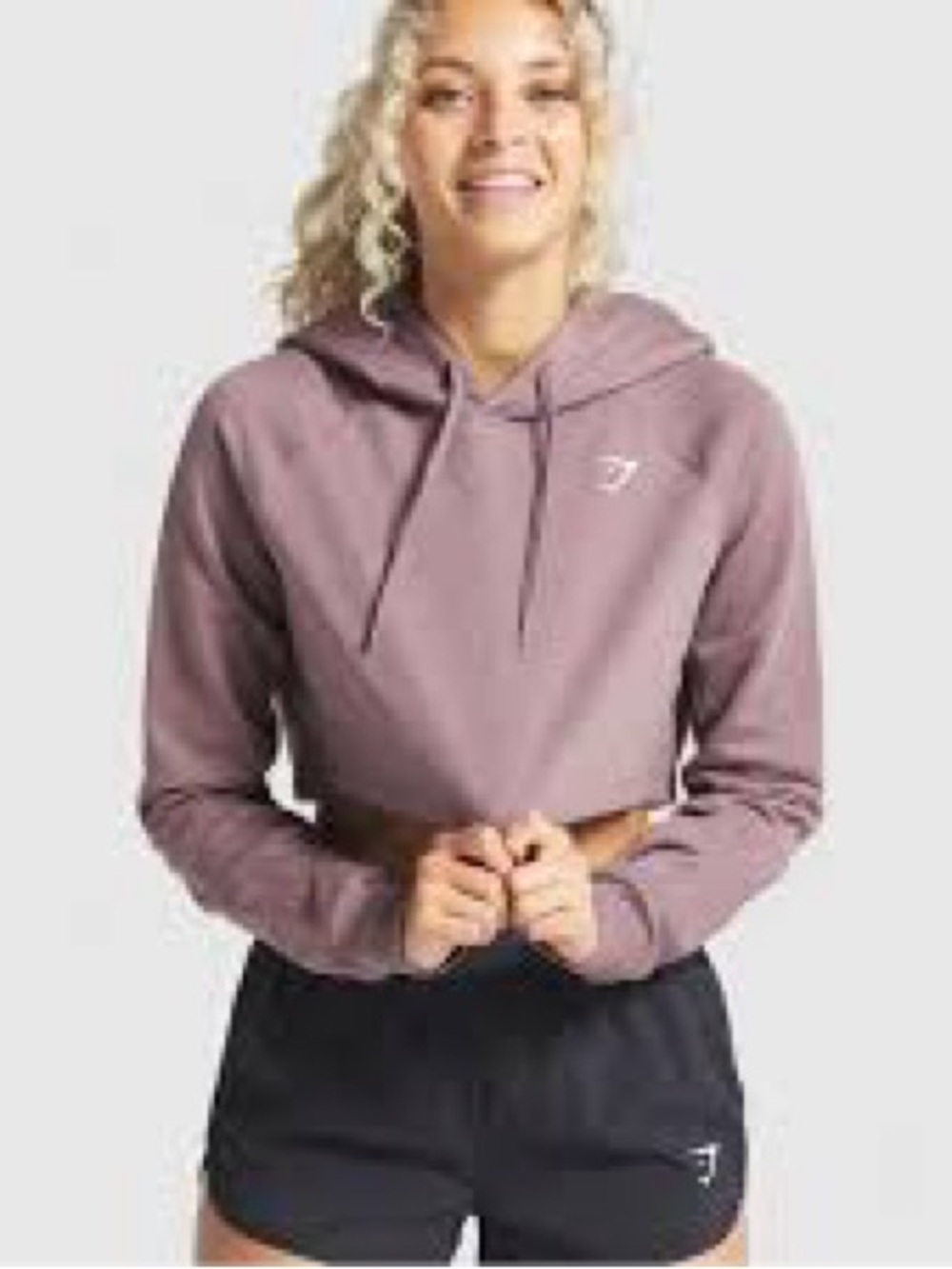 Gymshark Cropped Hoodie in Mauve Taupe